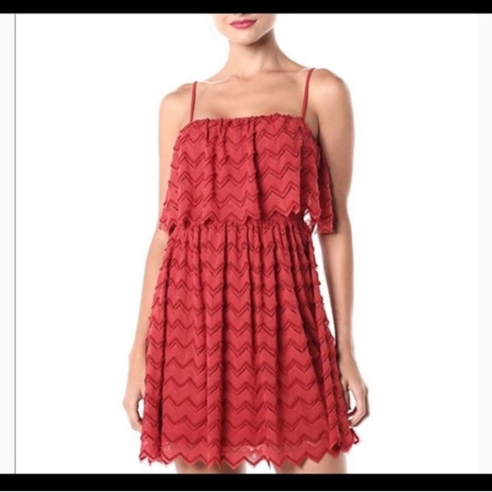 BCBGeneration Red Chevron Mini Dress